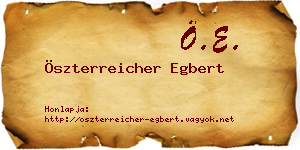 Öszterreicher Egbert névjegykártya
